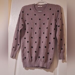 Womens Large‎ Polka Dot Sweater - Purple and Black